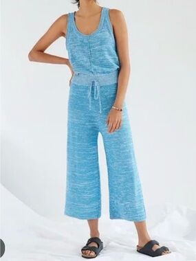 Daily Practice Ocean Knit Racerback Jumpsuit with Drawstring Waist